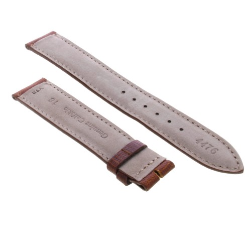 Cinturino Sartoriale Stampa Lucertola Marrone Medio Semilucido 18/16 mm B40G forma classica