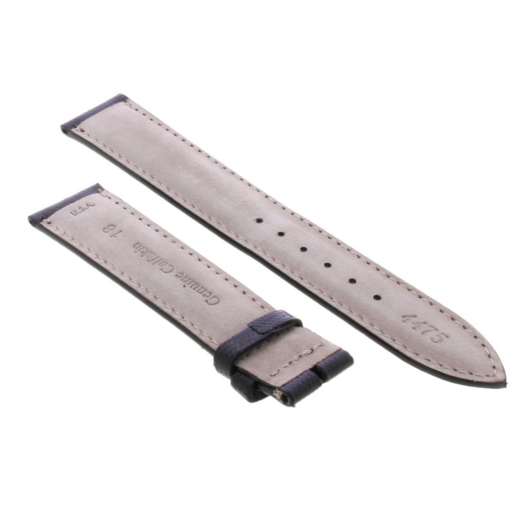 Cinturino Sartoriale Stampa Lucertola Nero Semilucido 18/16 mm B40B forma classica