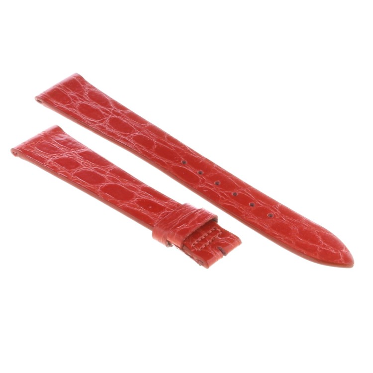 Cinturino Sartoriale Stampa Coccodrillo Rosso semilucido 18/14 mm B20N forma classica