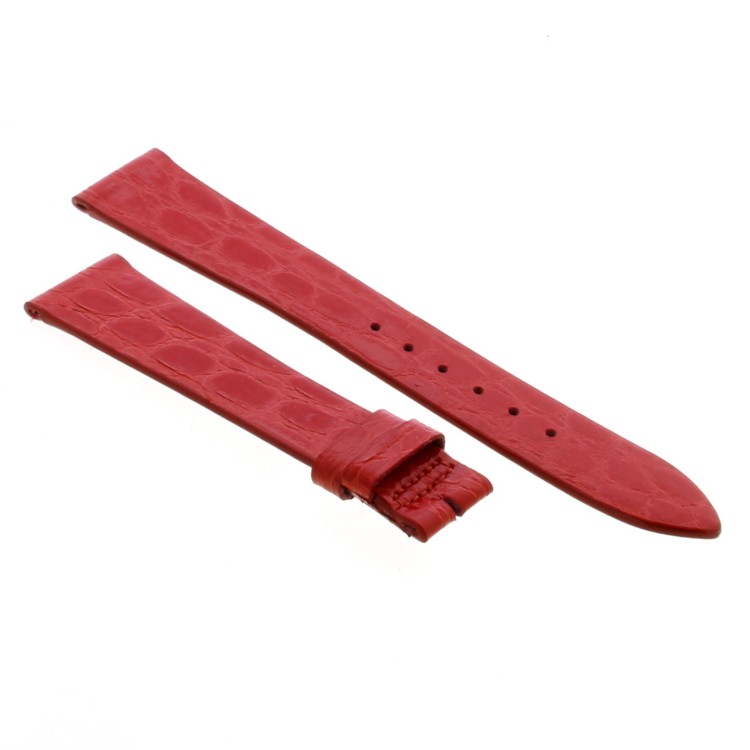 Cinturino Sartoriale Stampa Coccodrillo Rosso semilucido 18/14 mm B20N forma classica