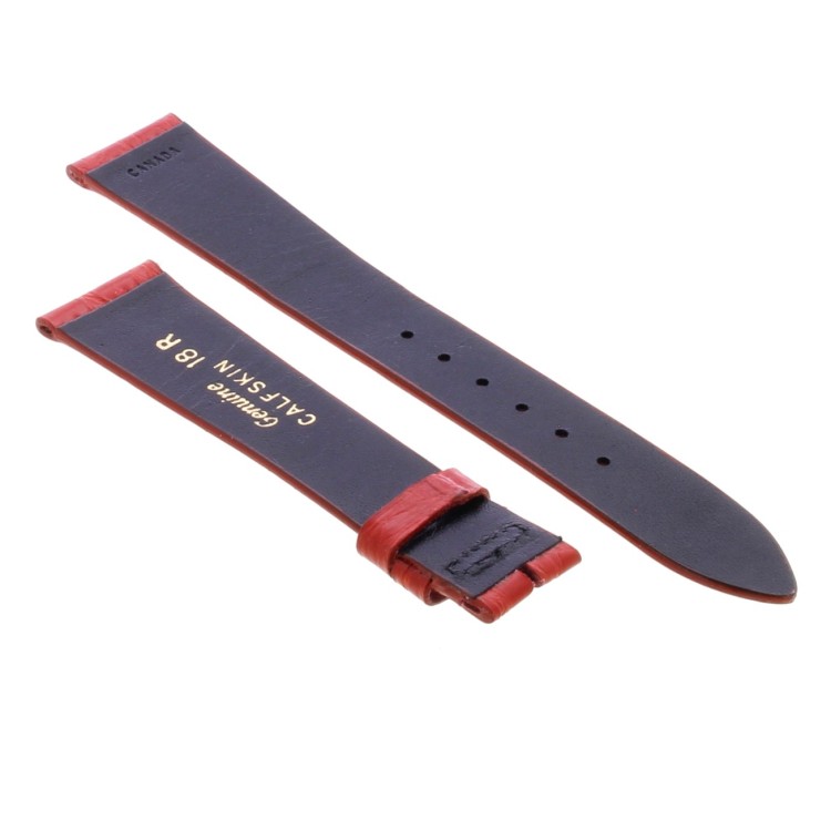 Cinturino Sartoriale Stampa Coccodrillo Rosso semilucido 18/14 mm B20N forma classica