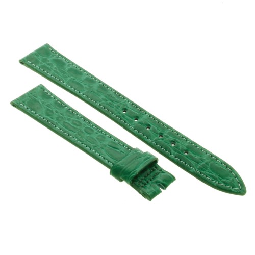 Cinturino Sartoriale Stampa Alligatore Verde semilucido 18/14 mm B25N forma classica