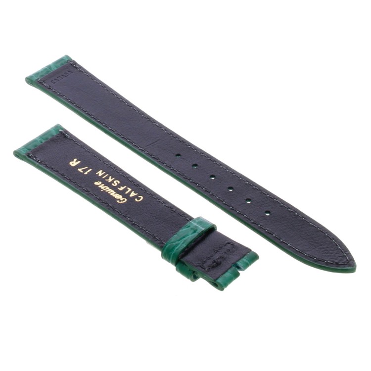 Cinturino Sartoriale Stampa Alligatore Verde semilucido 18/14 mm B25N forma classica