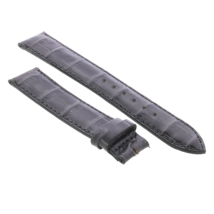 Cinturino Sartoriale Stampa Alligatore Grigio Semilucido 18/16 mm B40G forma classica