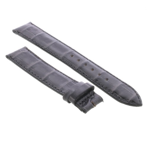 Cinturino Sartoriale Stampa Alligatore Grigio Semilucido 18/16 mm B40G forma classica