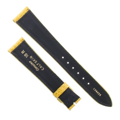 Cinturino Sartoriale Stampa Lucertola Tejus Giallo Lucido 18/14 mm B33N forma classica