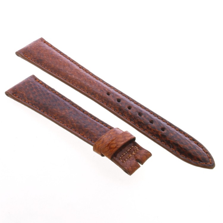 Cinturino Sartoriale Stampa Lucertola Marrone Sfumato Semilucido 18/14 mm B33N forma classica
