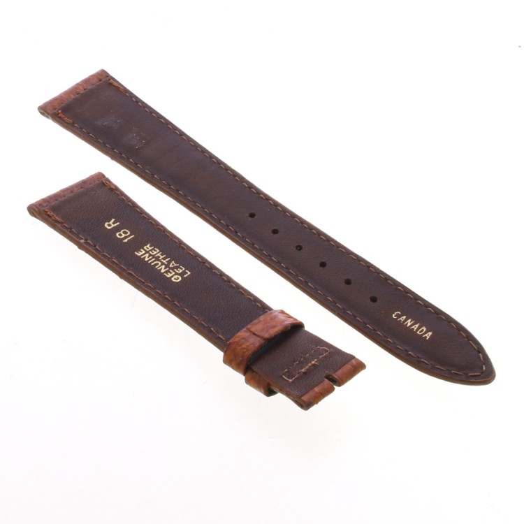 Cinturino Sartoriale Stampa Lucertola Marrone Sfumato Semilucido 18/14 mm B33N forma classica