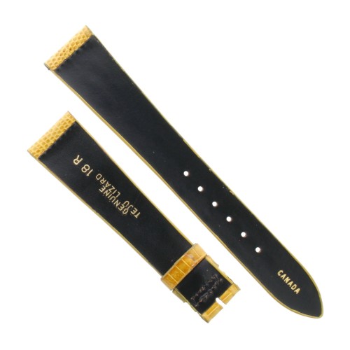 Cinturino Sartoriale Lucertola Tejus Giallo Lucido 18/14 mm B25N forma classica