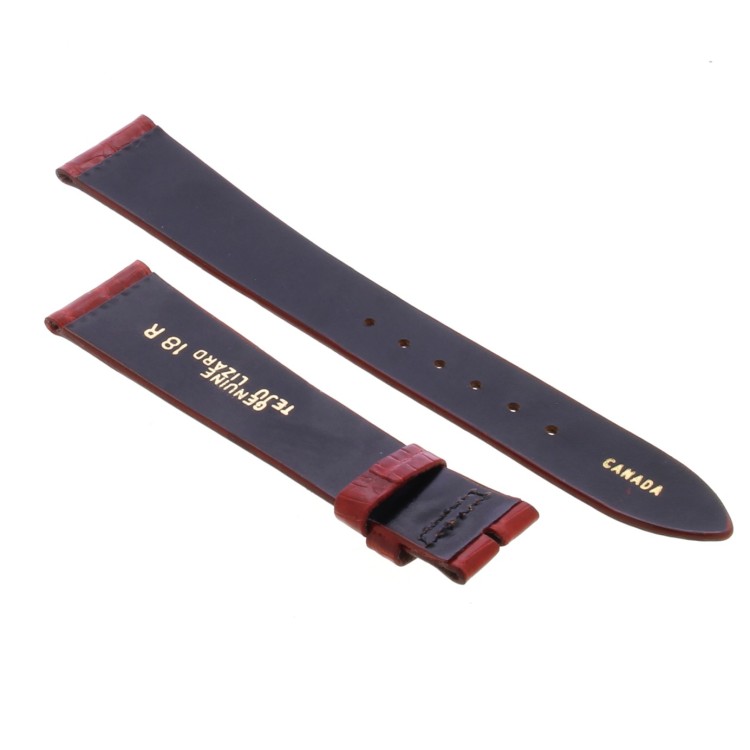 Cinturino Sartoriale Lucertola Tejus Rosso Lucido 18/14 mm B25N forma classica