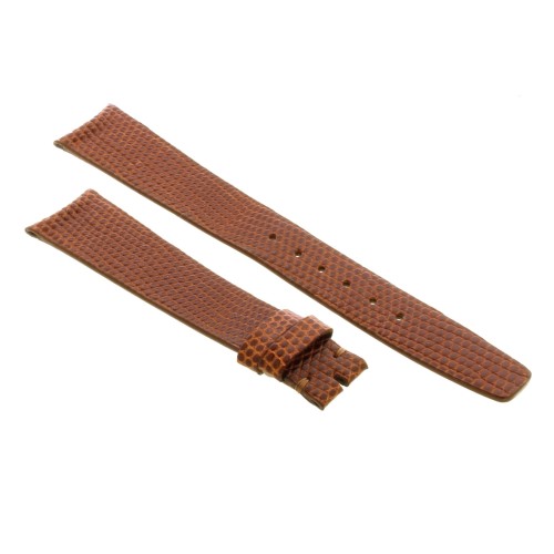 Cinturino Sartoriale Lucertola Marrone Lucido 18/14 mm B20M Piatto classico.