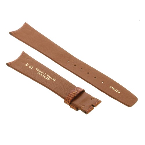 Cinturino Sartoriale Lucertola Marrone Lucido 18/14 mm B20M Piatto classico.