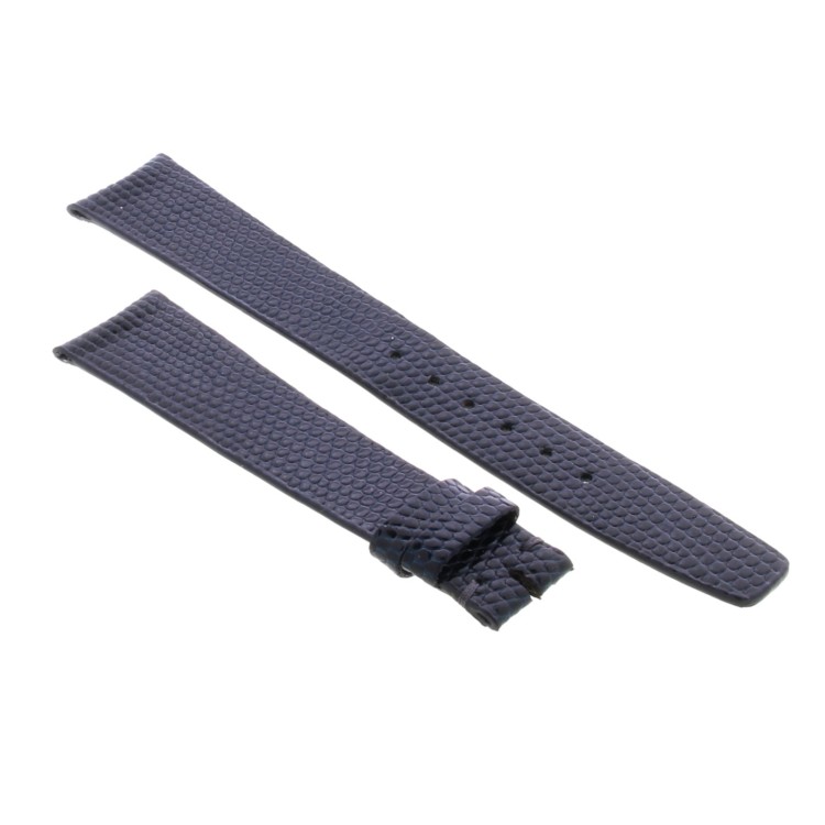 Cinturino Sartoriale Lucertola Blu scuro Lucido 18/14 mm B20N Piatto classico.