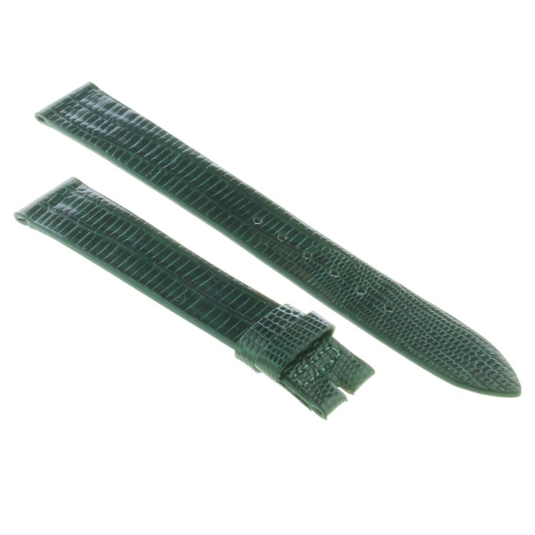Cinturino Sartoriale Lucertola Tejus Verde Oliva Lucido 16/14 mm B25N forma classica
