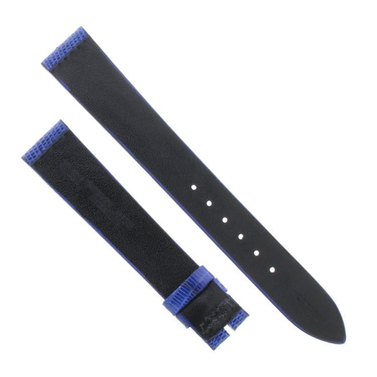 Cinturino Sartoriale Lucertola Tejus Blu Lucido 16/14 mm B25N forma classica