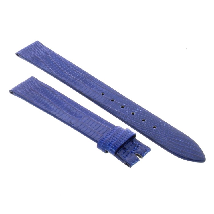 Cinturino Sartoriale Lucertola Tejus Blu Lucido 16/14 mm B25N forma classica