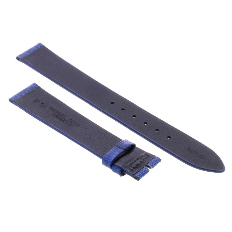 Cinturino Sartoriale Lucertola Tejus Blu Lucido 16/14 mm B25N forma classica