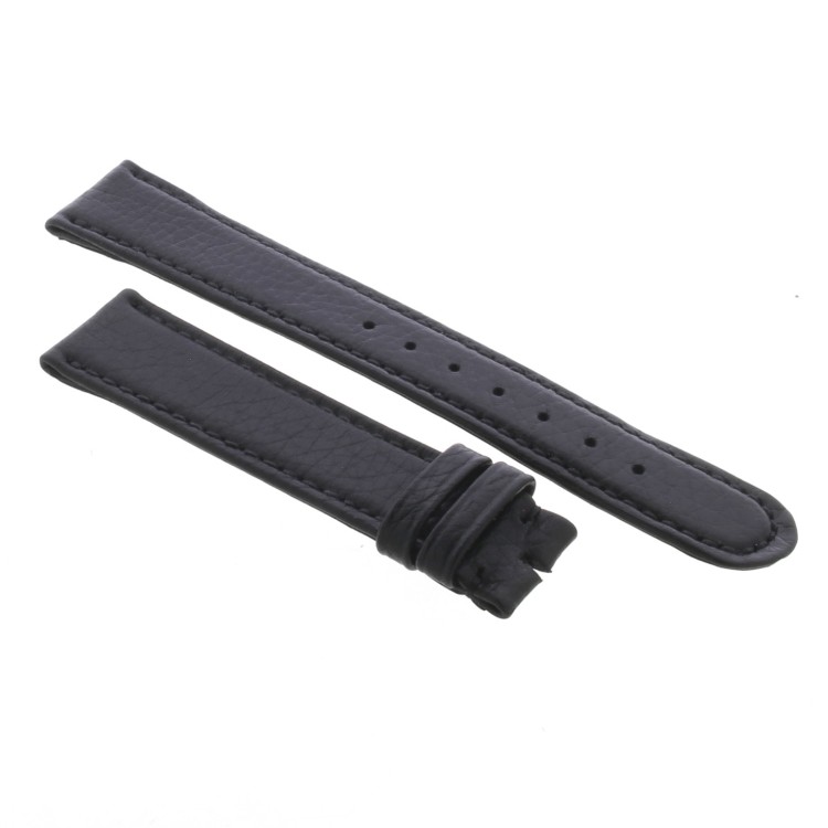 Cinturino non originale cuoio volanato nero tipo IWC Pilota 22/18