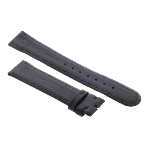 Cinturino non originale cuoio volanato nero tipo IWC Pilota 22/18