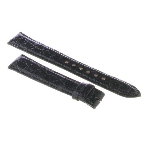 Cinturino Sartoriale Coccodrillo Nero Lucido 18/14 mm B30B forma classica