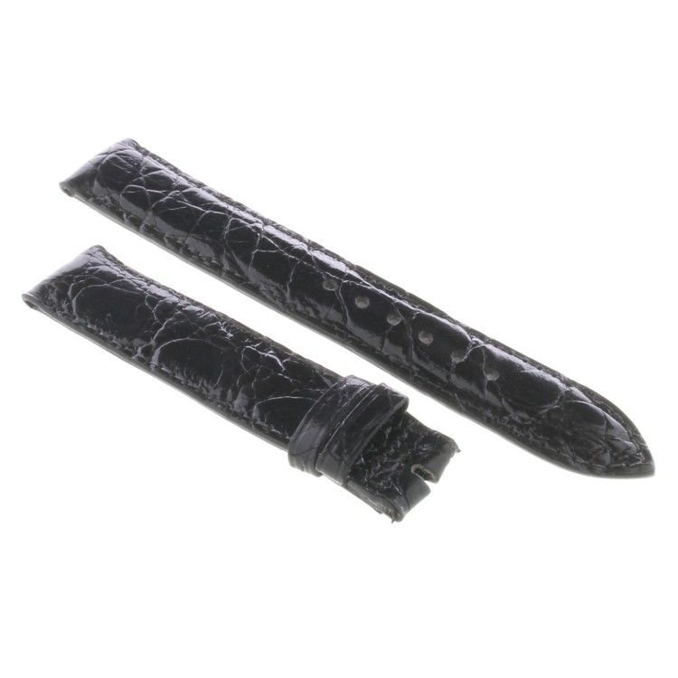 Cinturino Coccodrillo Nero Lucido 18/16 mm B40B forma classica