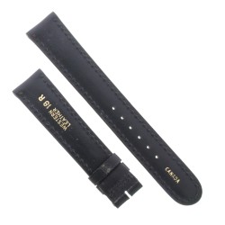 Cinturino Sartoriale Pelle Vitello Nero Opaco 18/16 mm B43N punta arrotondata cuciture arcobaleno 2