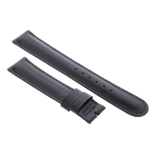 Cinturino Sartoriale Pelle Vitello Nero Semilucido 18/16 mm B40M punta arrotondata