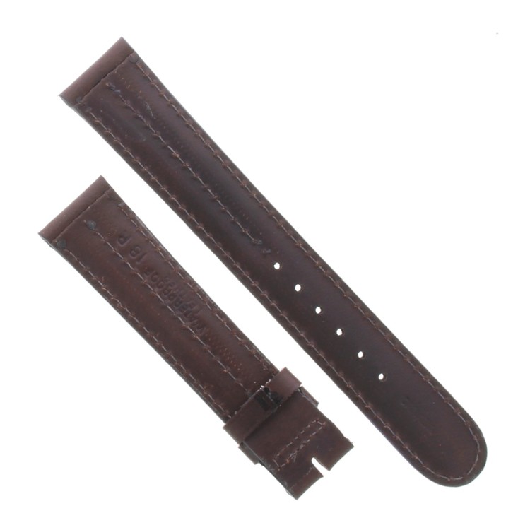 Cinturino Sartoriale Pelle Vitello Marrone Scuro Opaco 18/18 mm B40M doppia bombatura