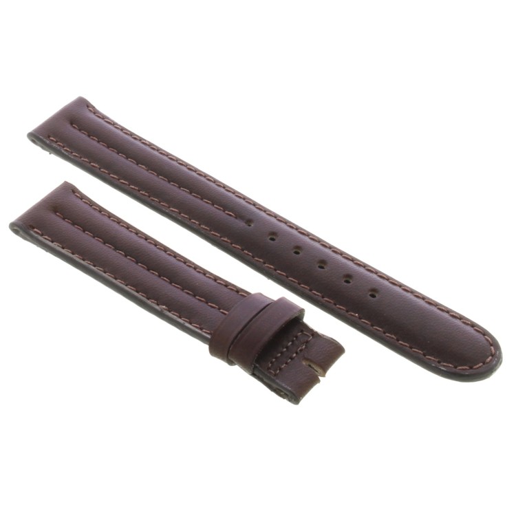 Cinturino Sartoriale Pelle Vitello Marrone Scuro Opaco 18/18 mm B40M doppia bombatura