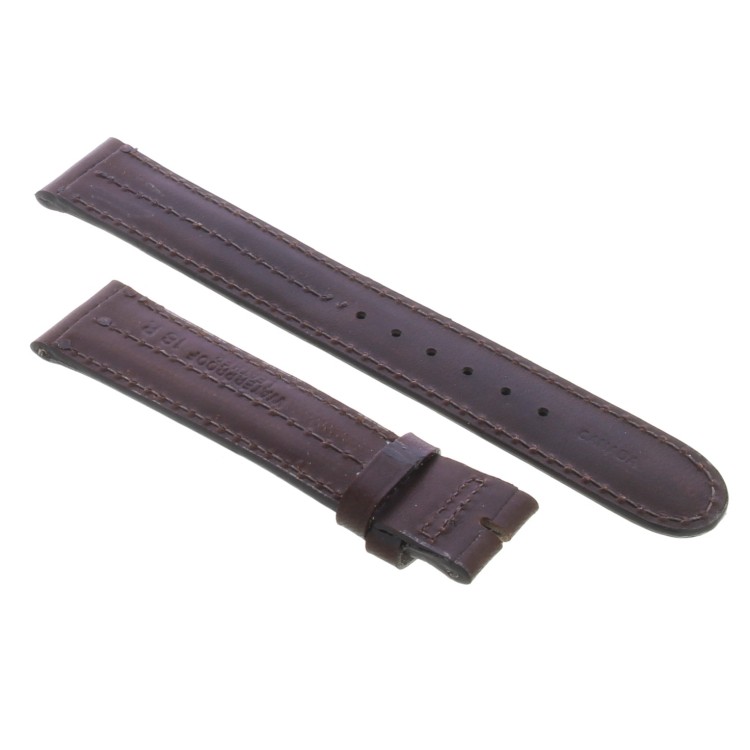 Cinturino Sartoriale Pelle Vitello Marrone Scuro Opaco 18/18 mm B40M doppia bombatura