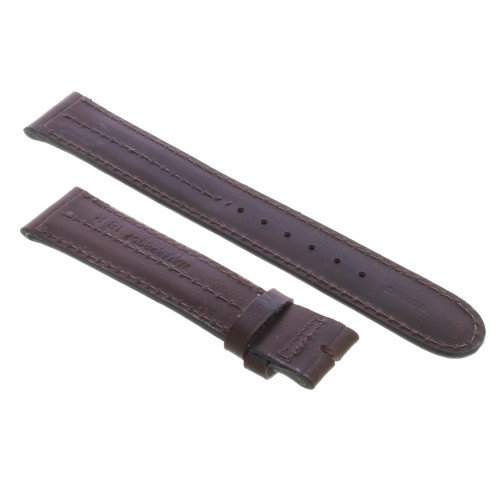 Cinturino Sartoriale Pelle Vitello Marrone Scuro Opaco 18/18 mm B40M doppia bombatura