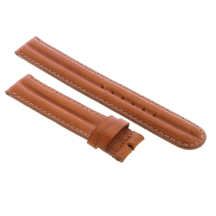 Cinturino Sartoriale Pelle Vitello Marrone Naturale Opaco 18/18 mm B40M doppia bombatura
