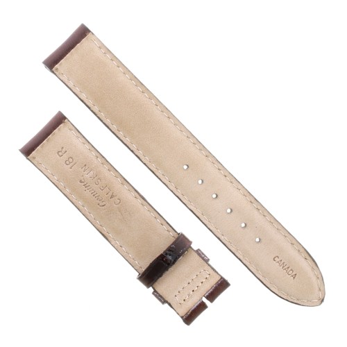 Cinturino Sartoriale Palle Vitello Marrone Scuro Lucido 18/18 mm B50B cucitura chiara