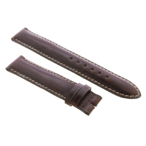 Cinturino Sartoriale Palle Vitello Marrone Scuro Lucido 18/18 mm B50B cucitura chiara