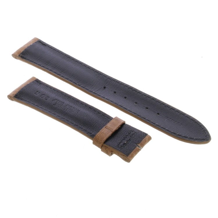 Cinturino Sartoriale Pelle Vitello Marrone Sfumato Opaco 20/18 mm B50N