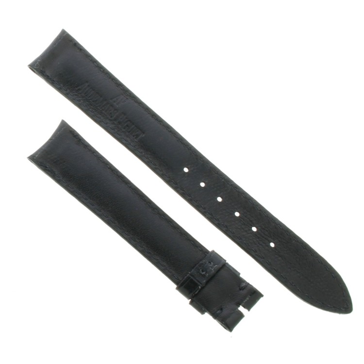 AUDEMARS PIGUET Cinturino Alligarore Nero lucido cucito misure 16/14 mm  spessore 3 mm