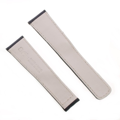 Tag Heuer Cinturino Monaco Alligatore Blu Scuro Aftermarket Compatibile 22/18 mm cuciture chiare