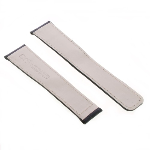 Tag Heuer Cinturino Monaco Alligatore Blu Scuro Aftermarket Compatibile 22/18 mm cuciture chiare