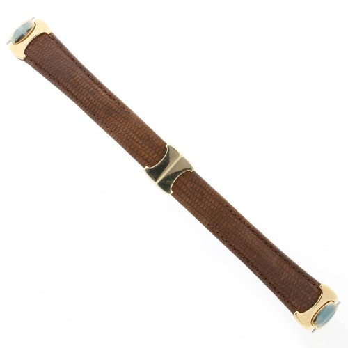 Zenith Cinturino Lucertola Accademy  Marrone con attacchi cassa e chiusura deployante acciaio PVD 17/14 mm