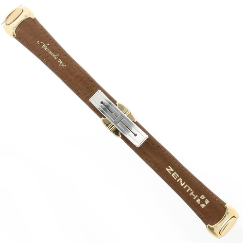 Zenith Cinturino Lucertola Accademy  Marrone con attacchi cassa e chiusura deployante acciaio PVD 17/14 mm