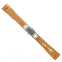 Zenith Cinturino Pelle Accademy  Marrone con chiusura deployante acciaio PVD 18/14 mm 2