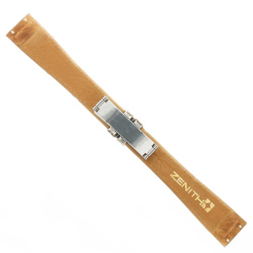 Zenith Cinturino Pelle Accademy  Marrone con chiusura deployante acciaio PVD 18/14 mm