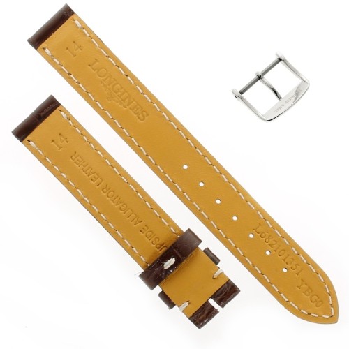 Longines Cinturino Alligatore L682101351 FA Marrone testa di Moro 14/14 mm