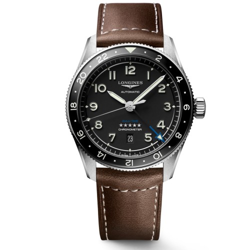 LONGINES SPIRIT Zulu Time L3.812.4.53.0 Acciaio 42 mm Automatico Nero GMT