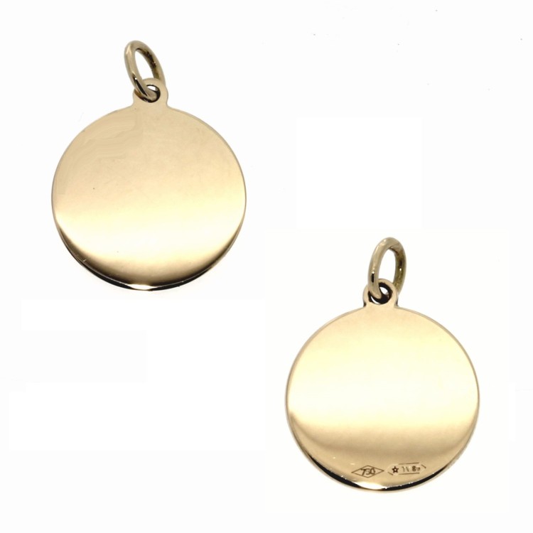 Medaglia Rotonda Lucida liscia per incisione misura diametro 12 x 0,4 mm Oro 18 kt 0,82  gr