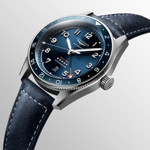 LONGINES SPIRIT Zulu Time L3.812.4.93.0 Acciaio 42 mm Automatico Blu GMT
