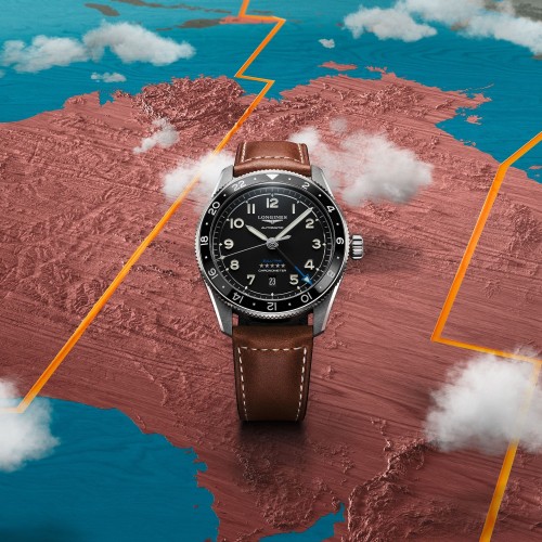 LONGINES SPIRIT Zulu Time L3.812.4.53.0 Acciaio 42 mm Automatico Nero GMT