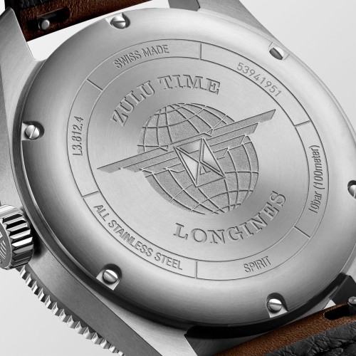 LONGINES SPIRIT Zulu Time L3.812.4.53.0 Acciaio 42 mm Automatico Nero GMT