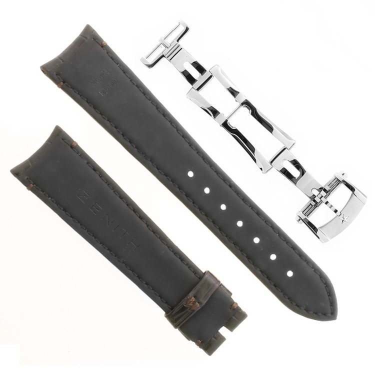 Zenith Cinturino 27.00.2118.498 FDA Alligatore Marrone opaco 21/18 mm con deployante