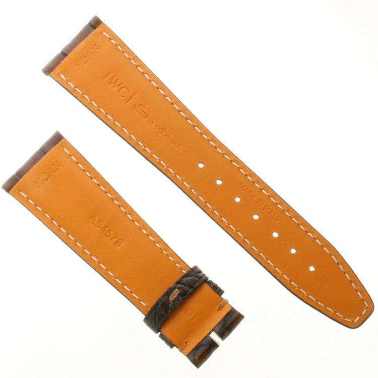 IWC Cinturino Alligatore Marrone  lucido 22/18 mm per orologio Portofino IW510103 riserva di carica